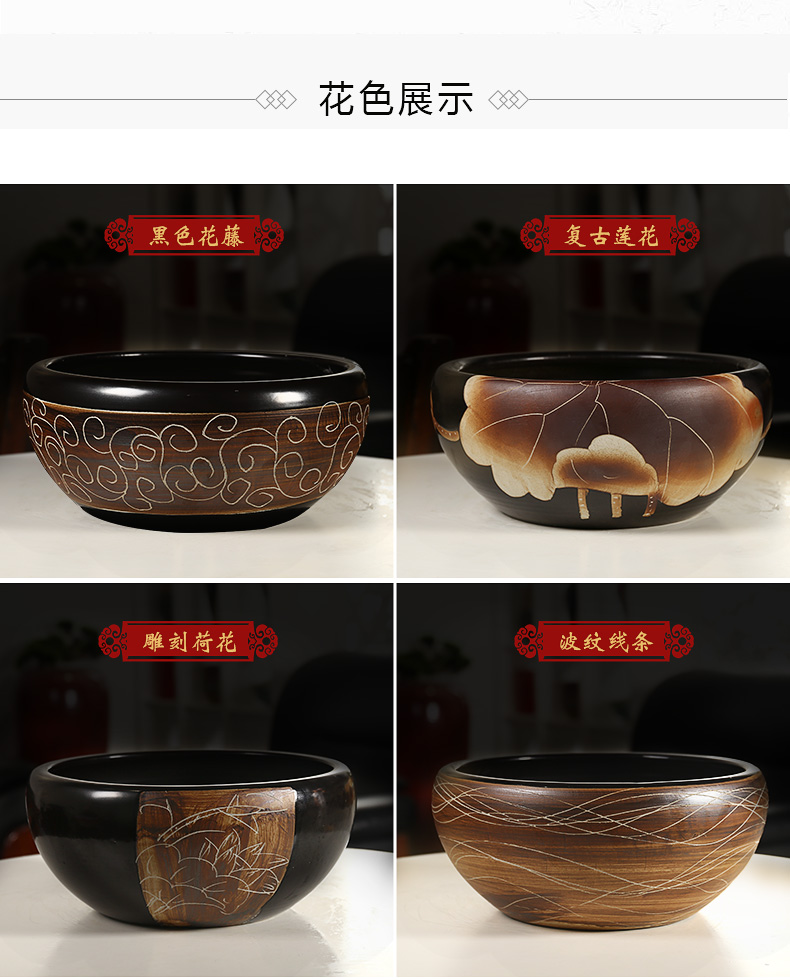 Ceramic aquarium fish bowl bowl lotus restoring ancient ways the tortoise cylinder manually creative its home sitting room small goldfish bowl