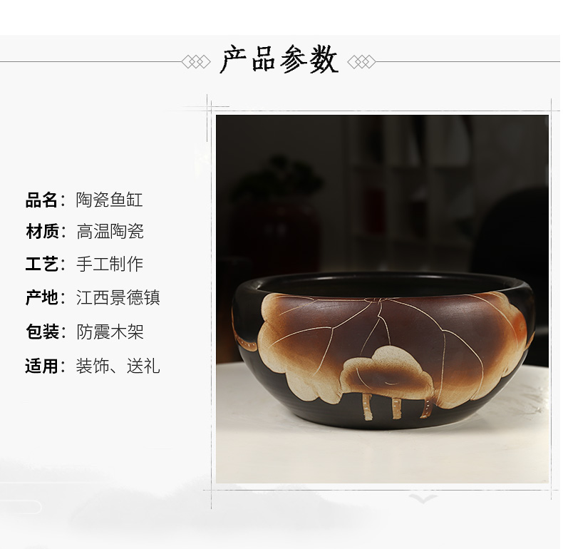 Ceramic aquarium fish bowl bowl lotus restoring ancient ways the tortoise cylinder manually creative its home sitting room small goldfish bowl