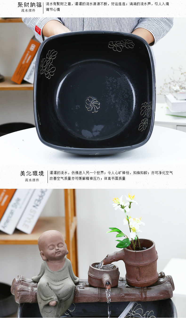 Package mail jingdezhen ceramic aquarium goldfish turtle cylinder water aquarium goldfish bowl creative small sitting room adornment