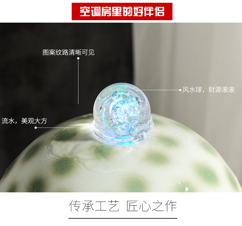 Jingdezhen ceramic fish small sitting room aquarium water fountain creative household humidifier water tank