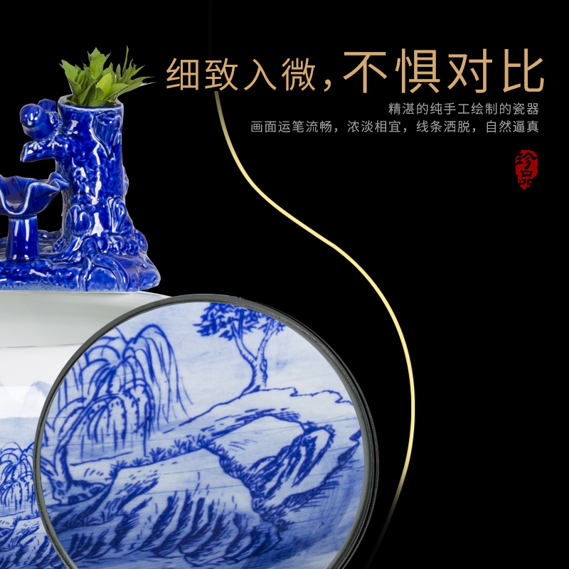 The New Chinese jingdezhen ceramic aquarium landscape water tank large filter tank floor home aquarium