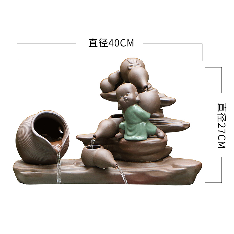 Ceramic aerobic furnishing articles furnishing articles automatic cycle water aquarium fish household indoor feng shui plutus water fountains