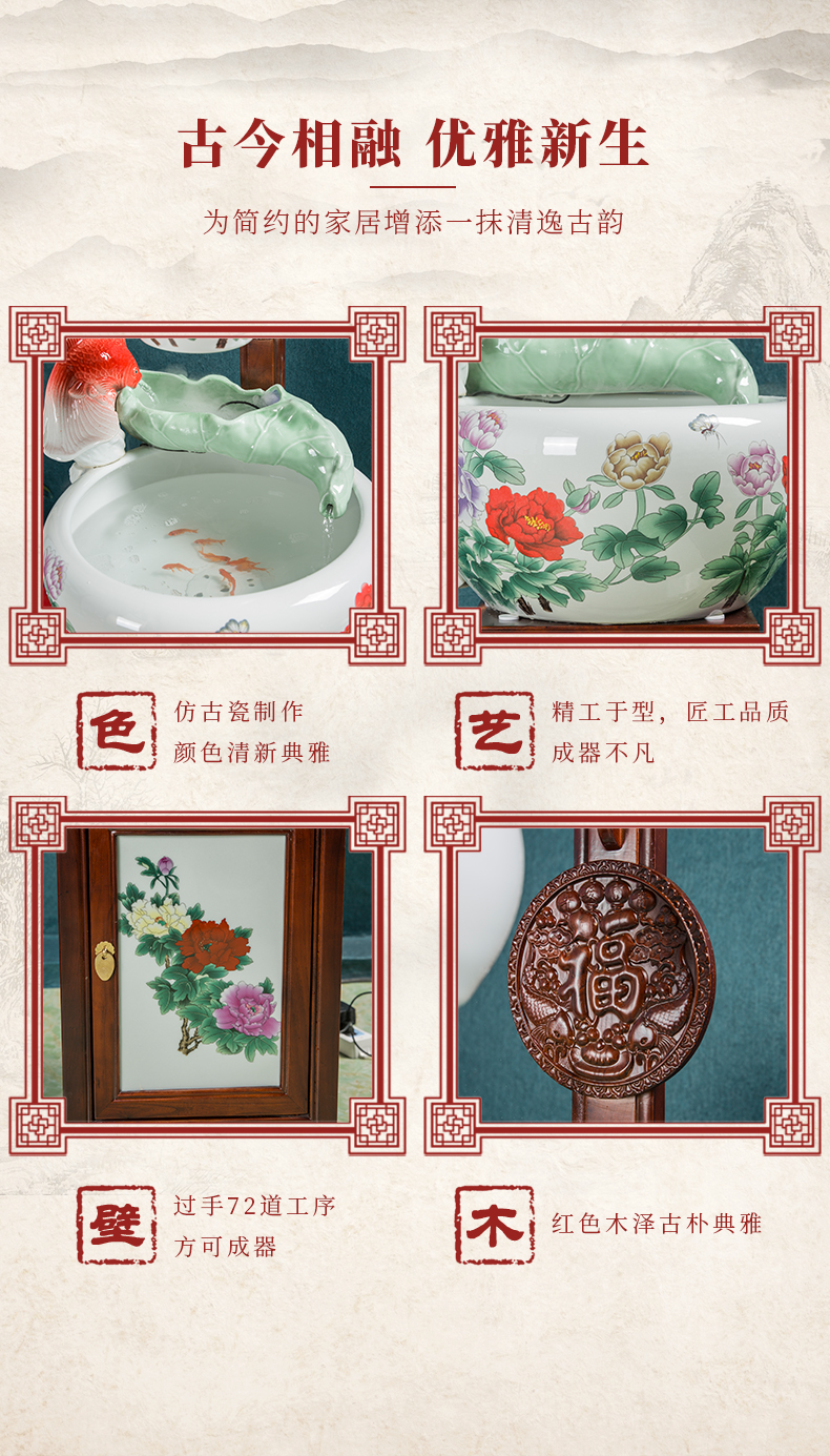 Art spirit of jingdezhen ceramic aquarium tank circulation water filter and oxygen goldfish bowl sitting room the tortoise cylinder aquarium