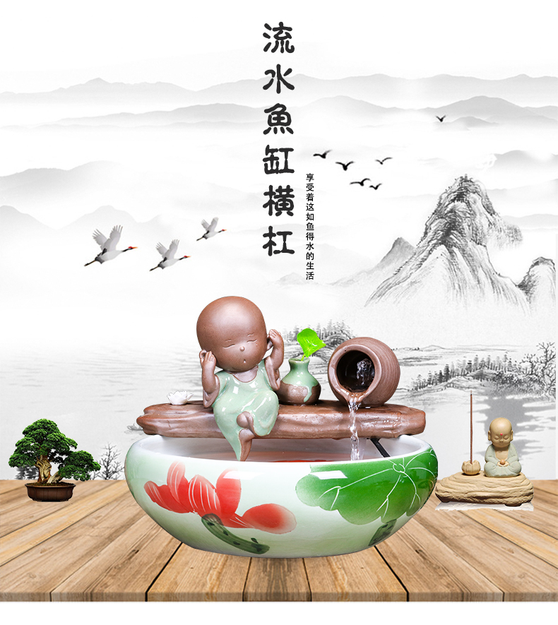 Jingdezhen ceramic aquarium creative household humidifier small fish farming water water fittings place indoor