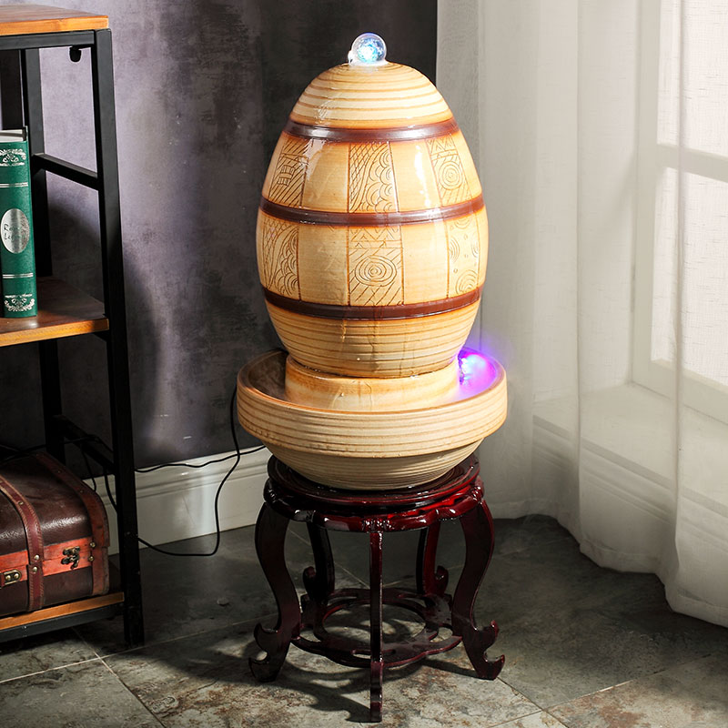 Jingdezhen to live in a small sitting room aquarium furnishing articles ceramic water fountain creative humidifying water tank