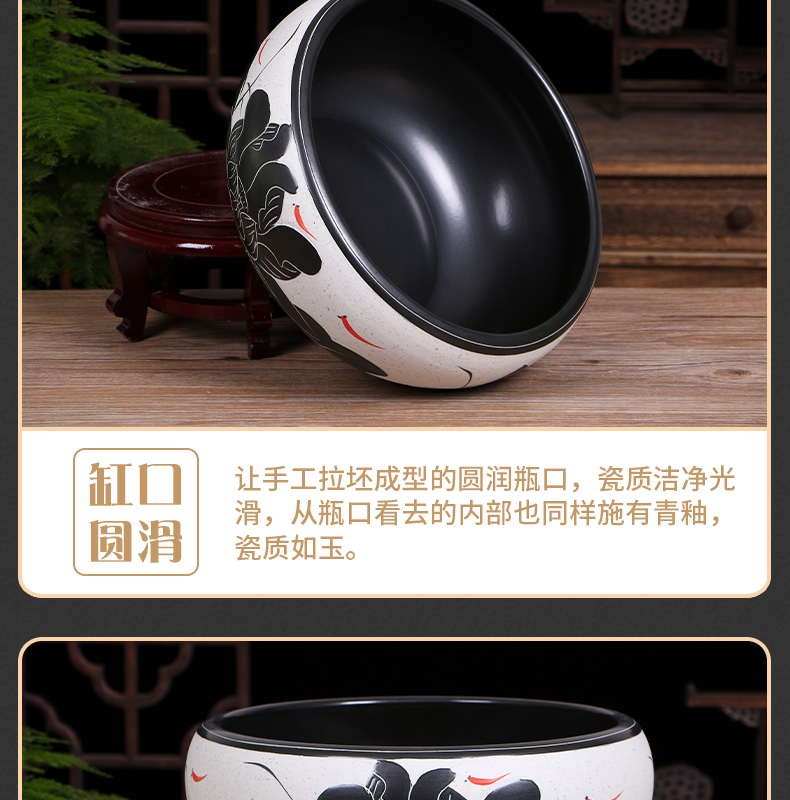 Jingdezhen ceramic aquarium basin lotus small tortoise fish bowl lotus pond lily home furnishing articles aquarium creative
