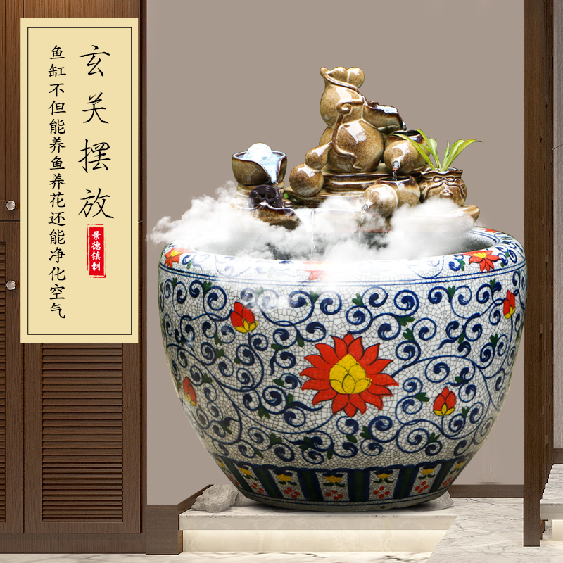 Jingdezhen ceramic aquarium water falls, very large sitting room lucky furnishing articles circulating water tank and water fountains