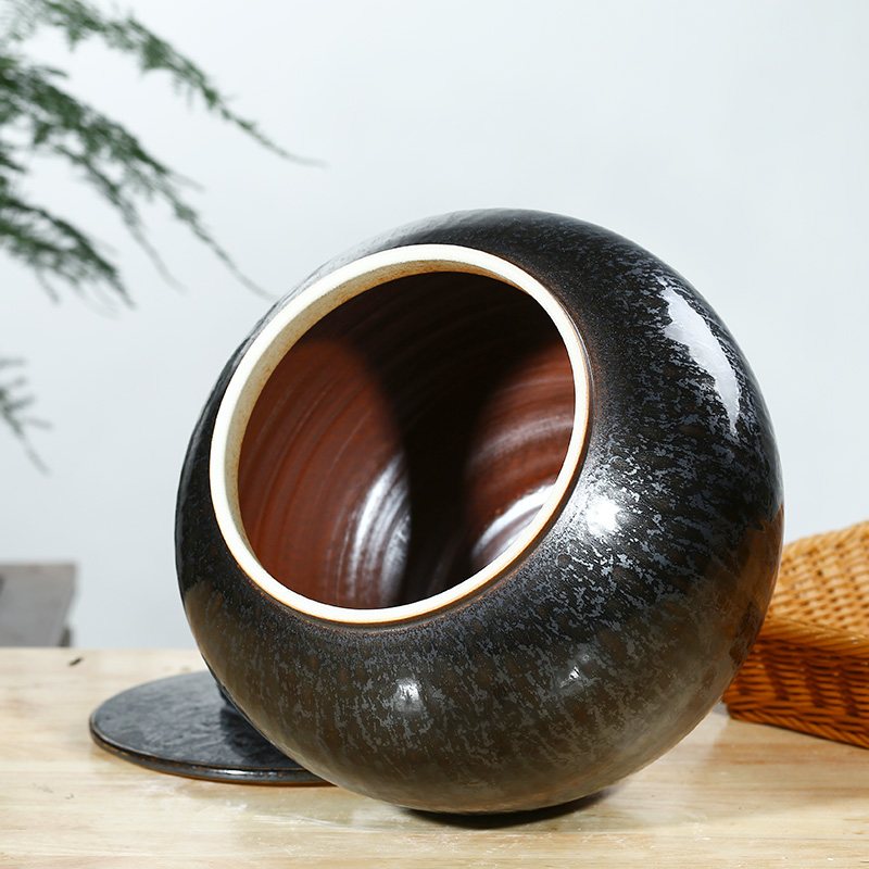Jingdezhen ceramic barrel ricer box meter box 20 jins storage barrel with cover seal household moistureproof insect - resistant rice pot