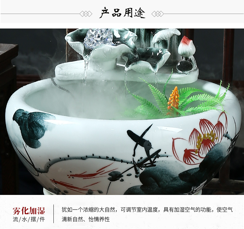 Jingdezhen ceramic oversized filtration pillar landing aquarium fish tank water lily bowl lotus basin brocade carp outside