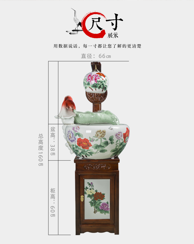 Art spirit of jingdezhen ceramic aquarium tank circulation water filter and oxygen goldfish bowl sitting room the tortoise cylinder aquarium