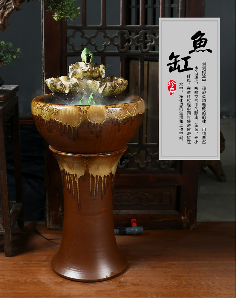 Restoring ancient ways of household ceramic floor pillar loop filter water tank sitting room a goldfish bowl aquarium turtles