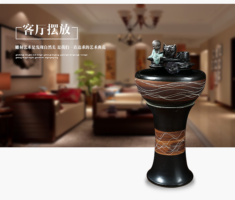 Restoring ancient ways of household ceramic floor pillar loop filter water tank sitting room a goldfish bowl aquarium turtles