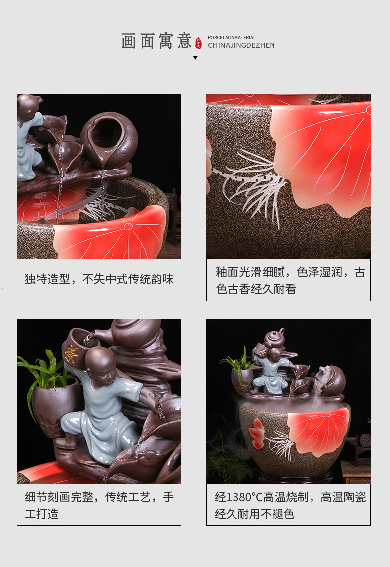 Jingdezhen ceramic aquarium small household adornment miniascape of furnishing articles desktop goldfish bowl office sitting room aquarium fish