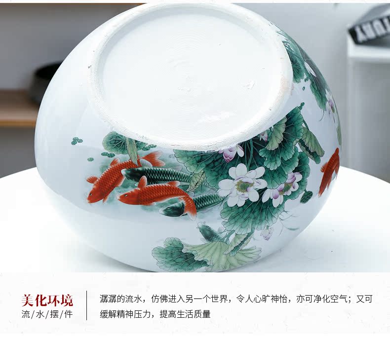 Jingdezhen aquariums small sitting room feng shui plutus pillar landing turtle goldfish pond lily bowl lotus