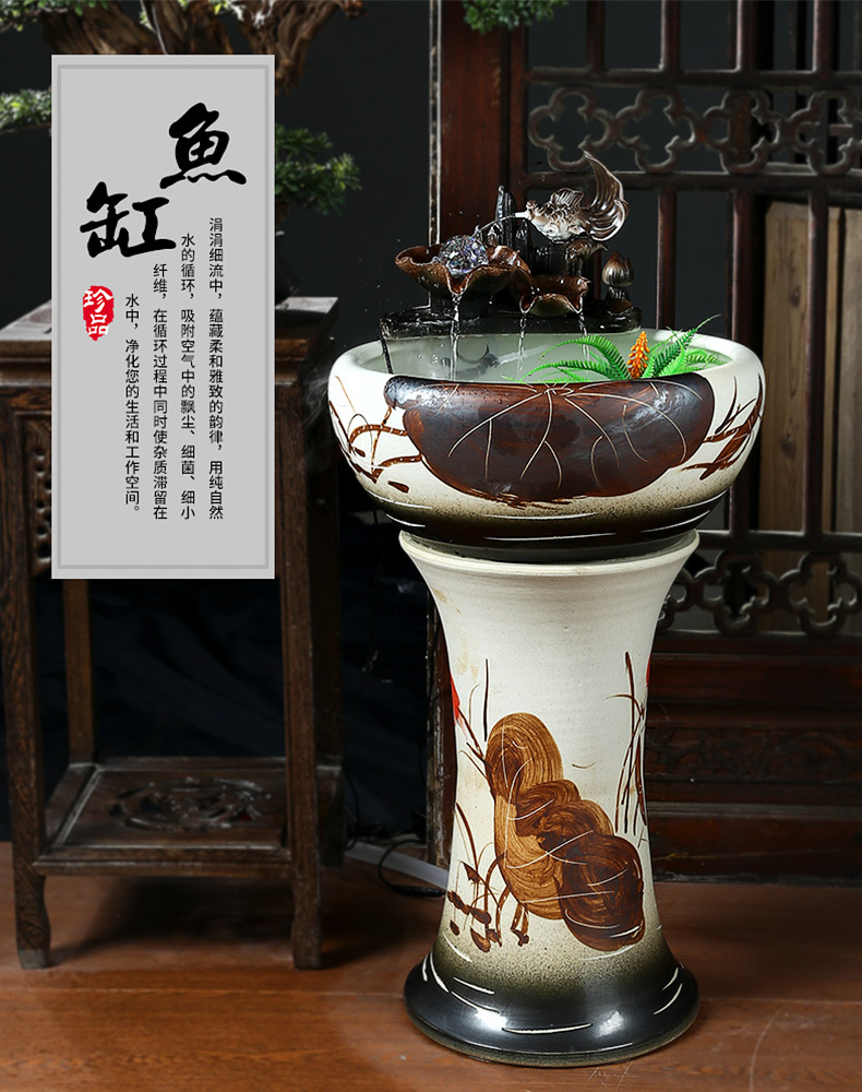 Restoring ancient ways of household ceramic floor pillar loop filter water tank sitting room a goldfish bowl aquarium turtles