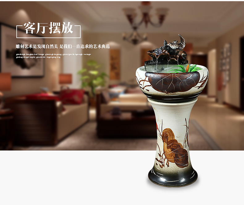 Aquariums sitting room ground household small ceramic water filters furnishing articles feng shui plutus aquarium