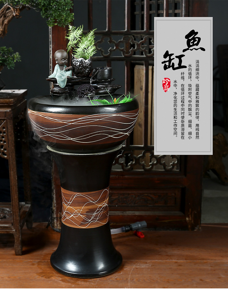 Restoring ancient ways of household ceramic floor pillar loop filter water tank sitting room a goldfish bowl aquarium turtles