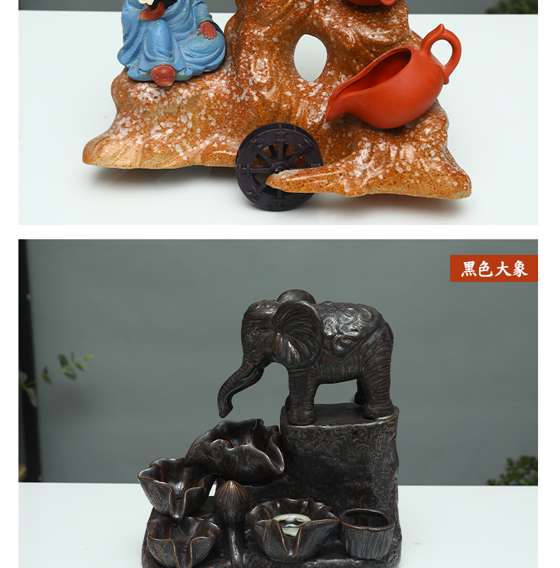 Jingdezhen ceramic aquarium water circulating water device of furnishing articles home sitting room adornment feng shui plutus furnishing articles fish tank