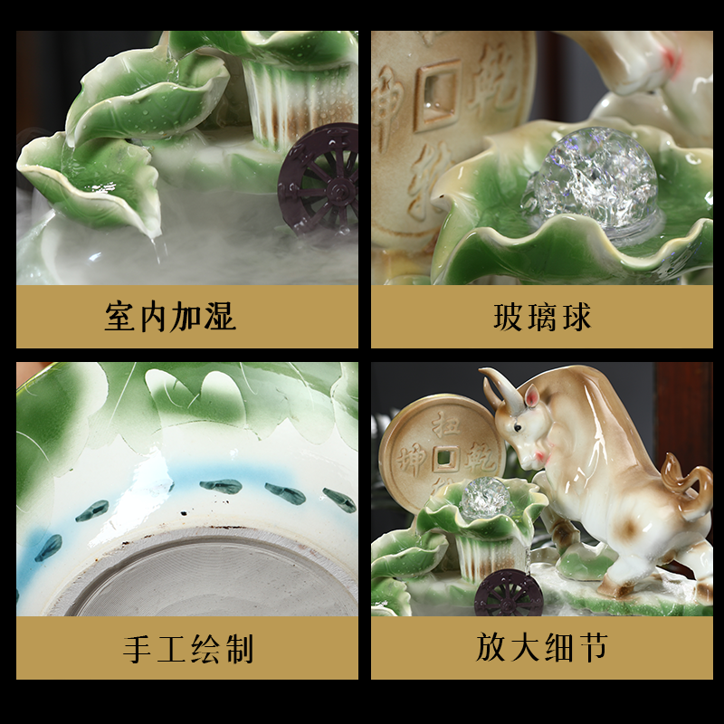 Ceramic water tank in plutus feng shui wheel furnishing articles home office desktop adornment opening housewarming gift