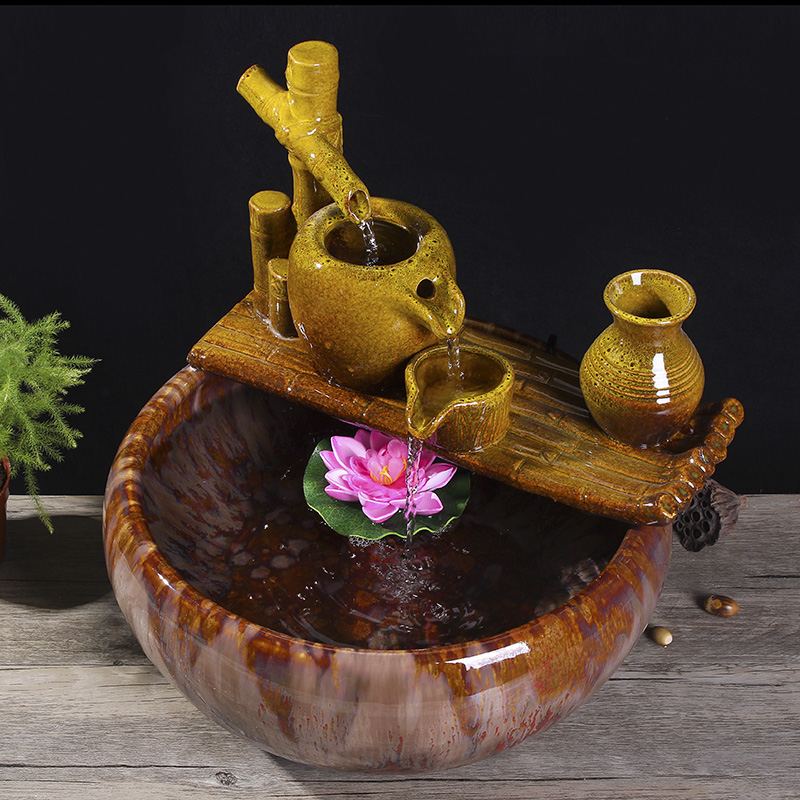 Package mail jingdezhen ceramic aquarium goldfish bowl lotus cylinder tortoise ceramic creative fish goldfish bowl aquarium