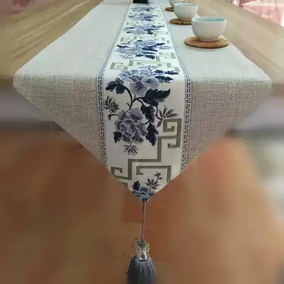 Chinese Zen dining table tablecloth Modern simple retro cotton and linen fabric tea table Tea mat TV cabinet Coffee table tablecloth