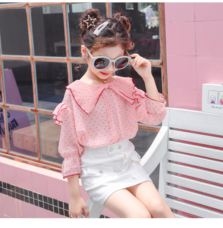 Áo sơ mi bé gái mùa thu 2019 New Wave Yuan Yuan Princess Big Boy Hàn Quốc Hàn Quốc mỏng dài tay áo sơ mi bé gái - Áo sơ mi áo sơ mi trẻ em nam hàn quốc