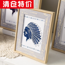 Dingyu art retro 5 inch 6 inch 7 inch 8 inch 10 inch 16 inch A4A3 hanging wall personality photo frame setting frame frame frame