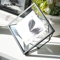 Nordic ins Wind iron glass metal creative 4 inch 6 inch 7 inch photo frame setting table simple can put plastic photos