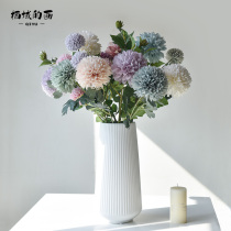Plastic fake flower emulated embroidered ball flowers big Liflower dried flower and grass flower bouquet Decorative Pendulum room table Table Tennis Chrysanthemum Flower Arrangement