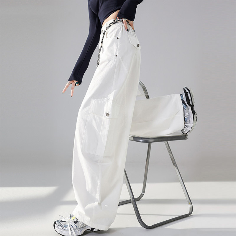 American-Style White Jazz Dance Work Pants for Women, Spring 2026 New Model, Super Stylish Wide-Leg Street Dance Pants American-Style White Jazz Dance Work Pants for Women, Spring 2026 New Model, Super Stylish Wide-Leg Street Dance Pants