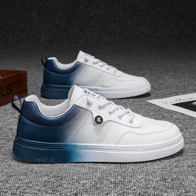 Men's shoes 2021 new autumn gradient breathable thin section all-match casual soft bottom small white board shoes a pedal tide shoes
