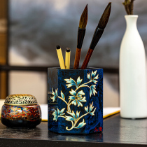Pingyao Lacquerware Pen Holder ox year ornaments office men and women large capacity high-end business creative antique desktop gift