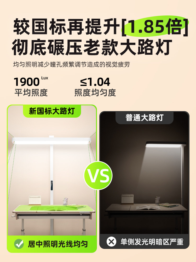 Floor-Standing Eye-Protection Desk Lamp for Studying, Full-Spectrum Children's Writing Lamp, Student Homework Vertical Classroom Lamp