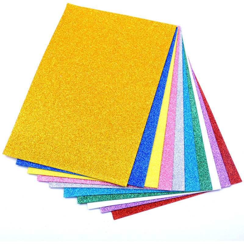 A4 gold powder sponge paper baby bag glue thickened flash Jincong sponge paper EVA foam paper handmade DIY production materials