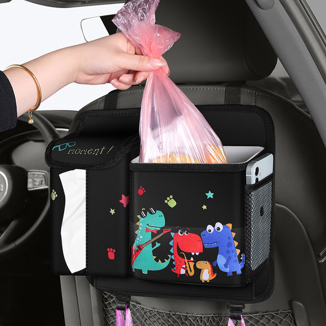 Creative car trash can multi-function car with hanging car storage bag folding cartoon cute car supplies