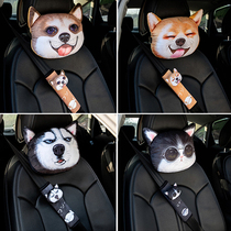 Cartoon car headrest pair of car seat pillow neck pillow car seat headrest car neck pillow cute car interior products