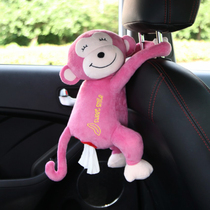 Creative cartoon back-hanging tissue box car car cute doll hanging paper towel pumping car pumping carton