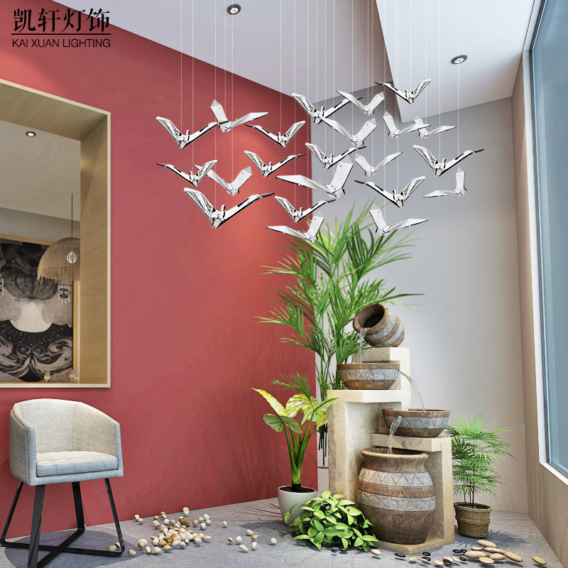 Resin Thousand Paper Cranes Modern Hotel Lobby Dining Room