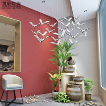 Creative Hotel Lobby Restaurant Homestay Aerial Charm Ceiling Ornament Pendant Resin Electroplated Seagull Bird Charm
