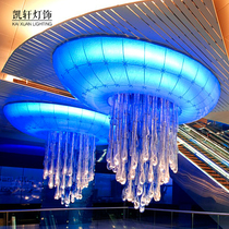 Hotel lobby KTV bar Cafe High-end club decoration Ceiling pendant Glass water drop pendant