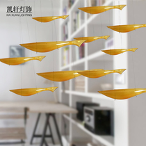 Abstract saury modern shopping mall hotel atrium air hanging decoration creative home living room ceiling decoration