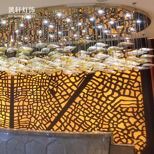 Customized Creative Hotel Restaurant Club Lobby Air Ceiling Small Ceiling Decorated Glass Ceiling Tillets