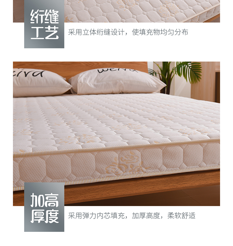 Tùy chỉnh 1,5m dày nệm đơn ký túc xá sinh viên nệm phụ 1.8m 1.2m mét tatami mat xốp giường - Nệm đệm
