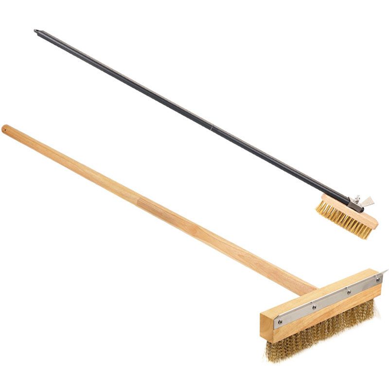 Commercial Oven Brush, Special Cleaning Brush for Pizza Ovens, Long-Handled Spatula Brush, Bristle Brush, Copper Wire Brush Head, Oven Brush
