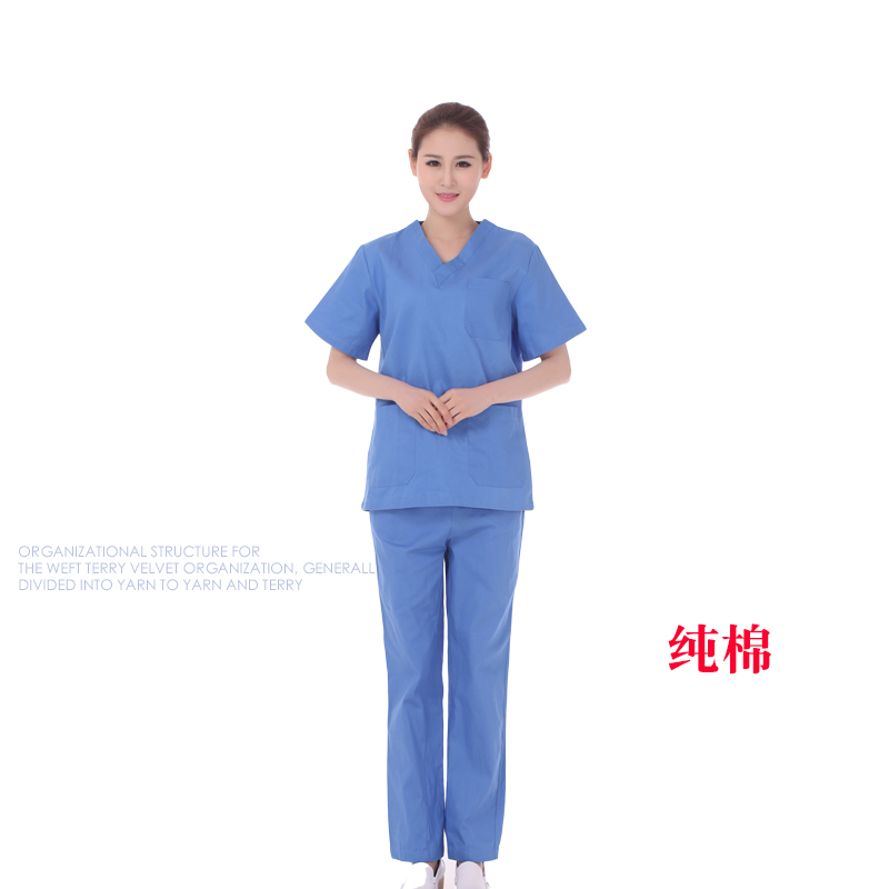 Tinh khiết quần áo rửa bông tay Surgical Nurse quần áo làm việc phụ nữ quần áo của phân chia phù hợp với răng mã lớn bàn chải tay áo cách ly của bác sĩ