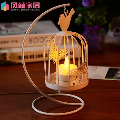 New bird cage model Candlestick dining room romantic candlelight dinner candle lamp desktop metal ornaments gift