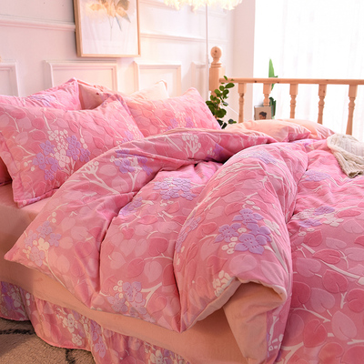 【超低价】高品质6D雕花绒四件套