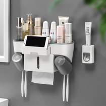 Net Red Toothbrush Shelve Toilet Suction Wall Type Toothbrushing Cup Gargling Cup Free of perforated wall-mounted Wall-mounted Shelf Suit