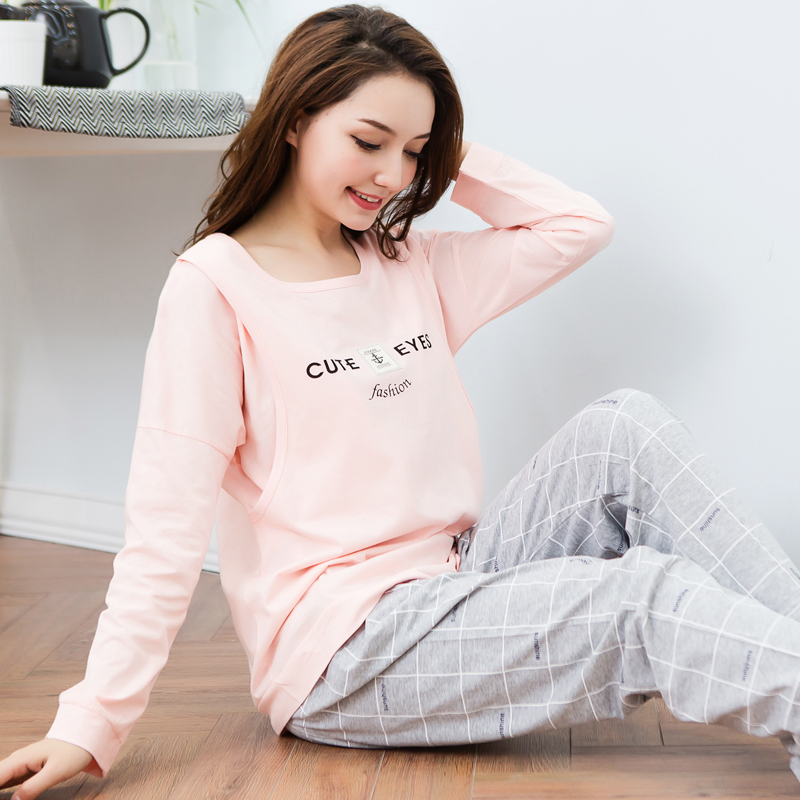 孕妇月子服夏薄产后外出睡衣哺乳衣