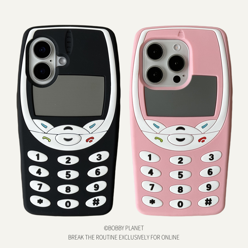 @Bobby Planet Original Soft Silicone Retro Three-Dimensional Button Nokia Fun Creative Quirky Personality Suitable for Iphone16Promax Phone Case Apple 1543 Couple 12Pro